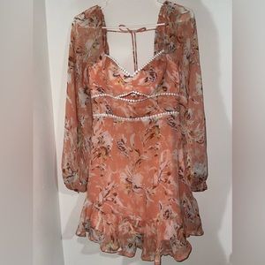 Peach colored, Floral dress size Medium
